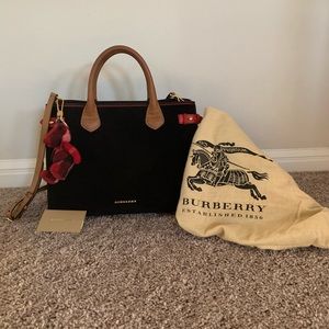 Burberry suede banner bag